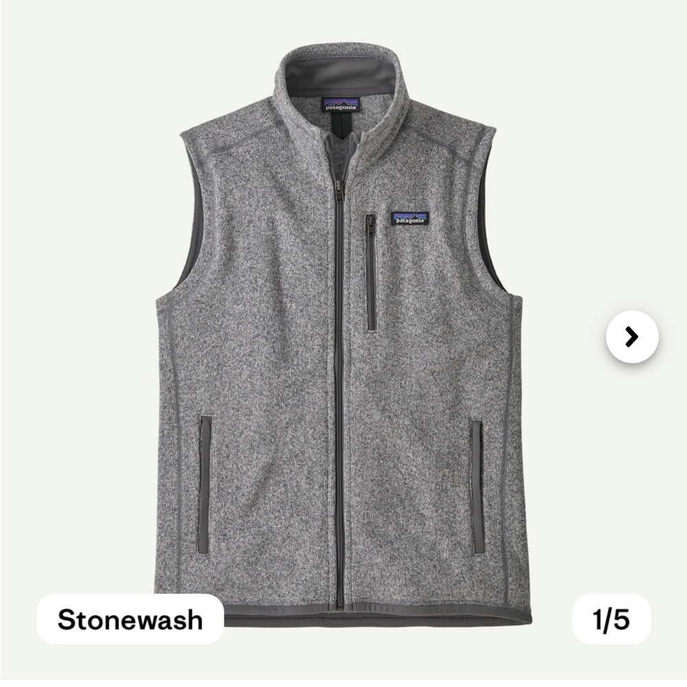Patagonia Men's Better Sweater Fleece Vest Grey XXL